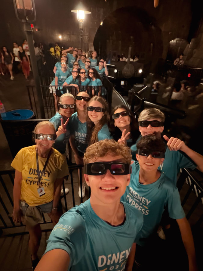 Selfie do grupo antes da atração do Harry Potter